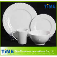 16шт 20шт Белый тиснением ресторане используется фарфоровая керамический комплект dinnerware (622013)